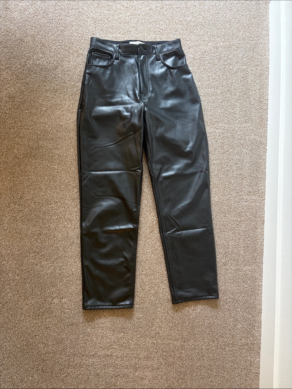 Abercrombie & Fitch Vegan Leather Straight Leg Pants